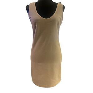 Forever 21 White Ribbed Sleeveless Mini Bodycon Dress‎ Size Large